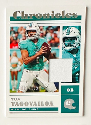 2022 Chronicles Tua Tagovailoa Jersey Card SP #/199 Dolphins Star!