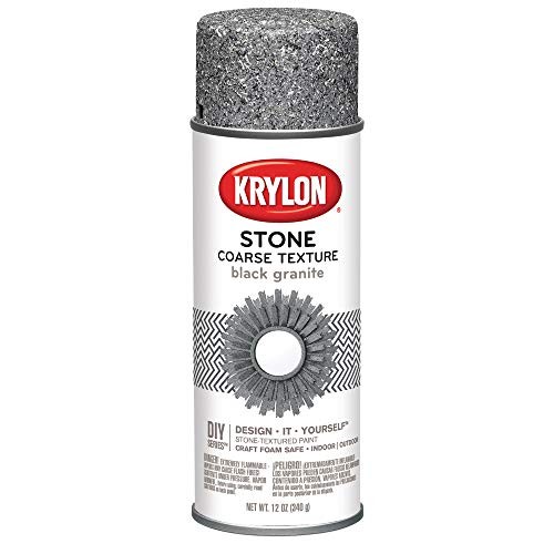 Krylon K18201 Coarse Stone Texture Finish Spray Paint, Black  Assorted Colors 