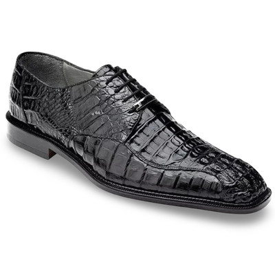 Handmade Black Croc Text Genuine Leather Derby LaceUp Office Dress Shoes For Men
