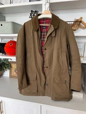 🔥 VINTAGE Drake's Drakes London AW17 Super Dry Wax Cotton Barn Jacket 42 Brown