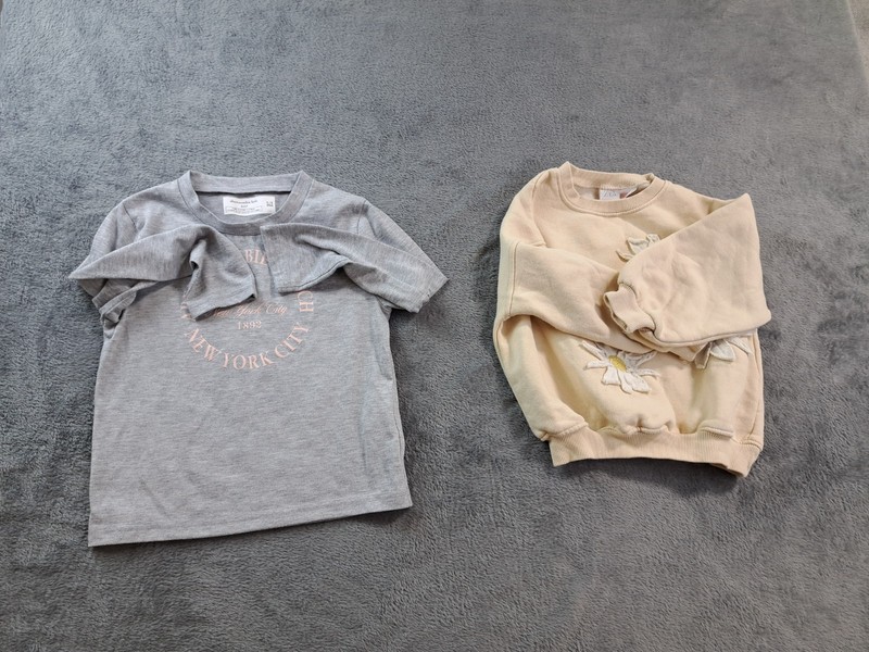 Bundle Of 2 Kids Girls Sweatshirt Size 5-6 Years Long Sleeve Crew Neck