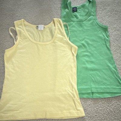 Papaya Clothing, Southpoint Women's Ribbed Tank Tops Lot of 2, Yellow/Green, M