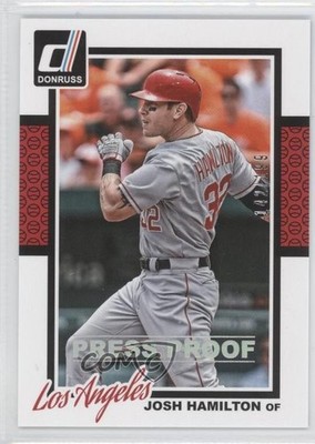 2014 Panini Donruss Press Proof Silver 142/199 Josh Hamilton #74 2z0
