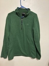 The North Face Men  s Medium Green Fleece Quarter Zip Pullover Jacket