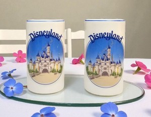 Vintage Disney Disneyland Castle Porcelain Set Salt and Pepper Shakers Japan