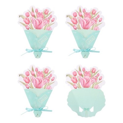 Blumenstrauß Karten-Set 4 Stück 21,8x15,5cm grün für Carnation