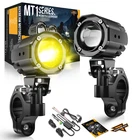 AUXBEAM 2 Inch Motorcycle Auxiliary Driving Light White Yellow LED Spot Lamps