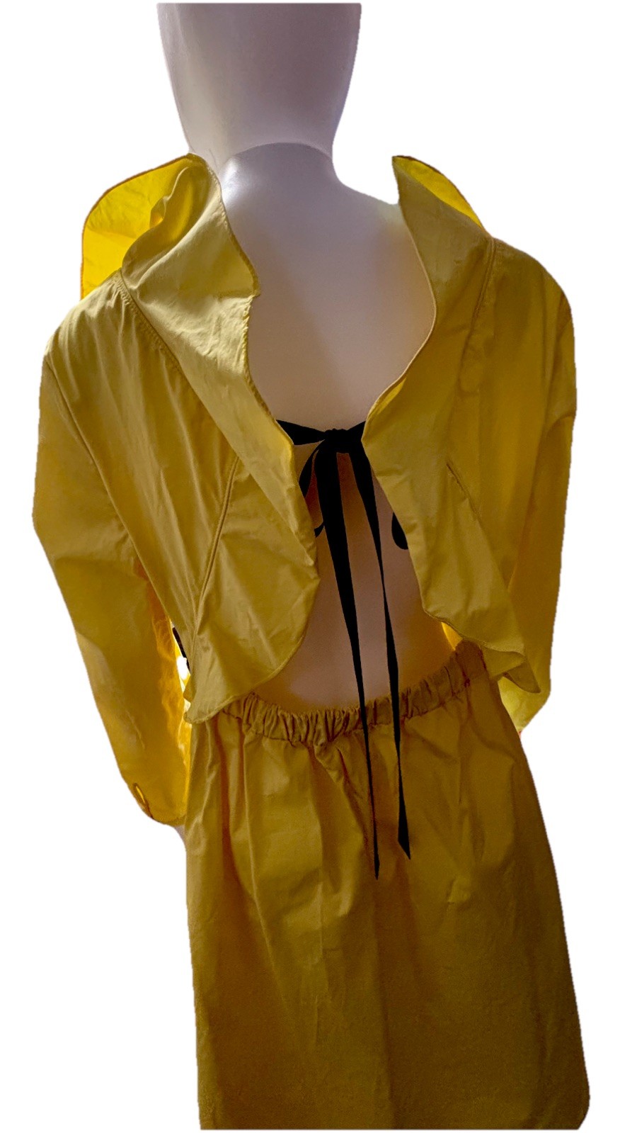 ZARA Rare Women's Summer Spring Open Back Yellow Dress Size Large HIGHLY UNIQUE image 8