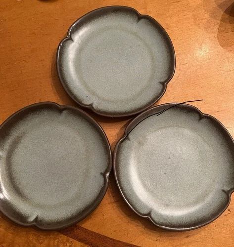 3 Pottery 5E Plainsman Woodland Moss 6 3/4” Plates