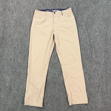 Johnnie-O Prep-Formance Pants Mens 34x32 Beige Stretch 5 Pocket Golf Travel