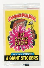 TEE-VEE STEVIE 1986 GARBAGE PAIL KIDS 1st Ser GIANT STICKER PACK *Sealed in Pack