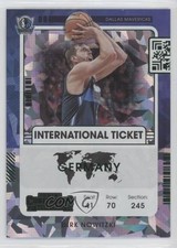 2021 Panini Contenders International Ticket Green Ice Dirk Nowitzki #20 HOF y8a