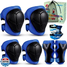 LANNEY Kids Knee Pads and Elbow Pads Set for Kids Toddler, 3-13 Y