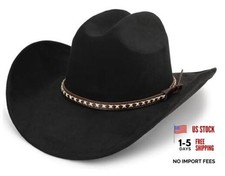 BESOOGII Western Cowboy Hat for Women and Men, Unisex Big Wide Brim Large Black