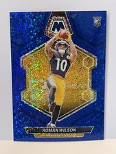 2024 Panini Mosaic Blue Sparkle SSP 90/96 Pittsburgh Steelers Roman Wilson Prizm