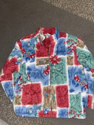 Alfred Dunner Zip Up Fleece  Jacket With Zip Up Enclosure Ladies Size Large Vint