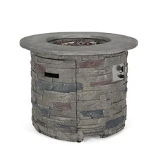 Compact Outdoor 32" Propane Fire Pit Table, Powerful Heat Output & Stylish Grey