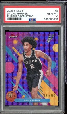 Dylan Harper Rookie Card 2025-26 Finest Purple Geometric (39/100) #2 PSA 10