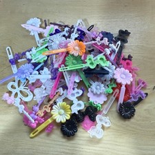 80's 90's Plastic Hair Clips Barrettes Vintage Flowers Bows Lot of 100