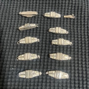 Sterling Silver Rhinestone Box Clasps 1 Strand lot of 10