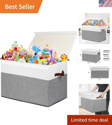 Stylish Dustproof Toy Storage Chest with Removable Dividers for Kids  Playroom