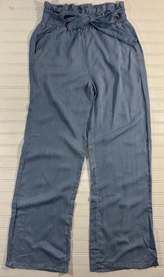 Thread & Supply Wide Leg Blue Pants Chambray Paper bag Womens Size Medium New