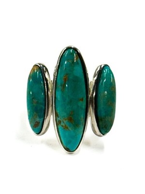 DESERT ROSE TRADING JAY KING STERLING SILVER TURQUOISE RING SIZE 6.75