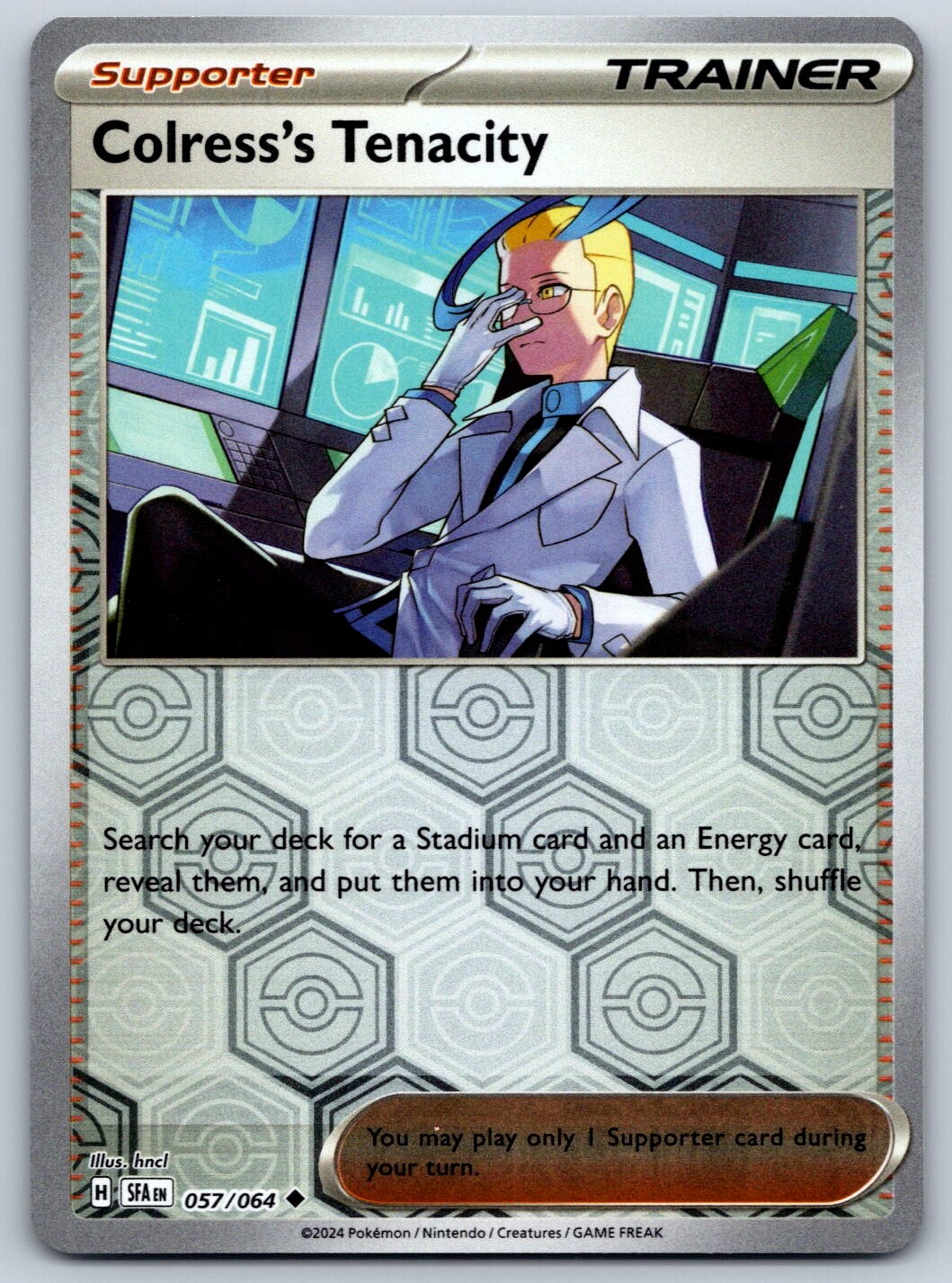 Colress's Tenacity - Reverse Holo - Shrouded Fable 057/064 Pokemon Card NM