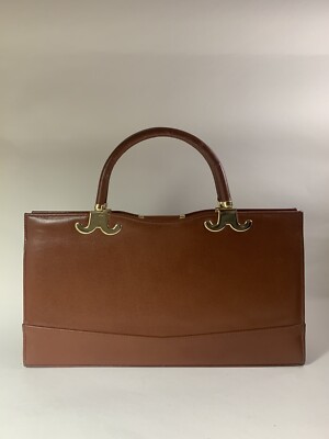 Vintage 70er Jahre hellbraune Lederhandtasche Buff Wildlederfutter abnehmbarer Schulterriemen