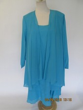  2pc SLEEVELESS LONG JKT, MOTHER - BRIDE DRESS ,5X,6X TURQUOISE