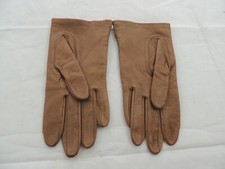 Ladies Sz 6-1/2 Light Brown LEATHER GLOVES Very Soft