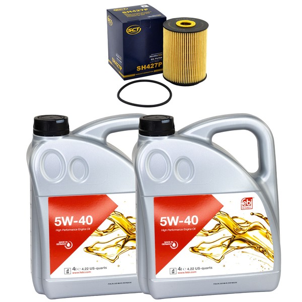 MotoröL Set Febi SAE 5W-40 8 Liter + ÖLfilter FüR Audi A8 3.7 4.2 Quattro 4D2-image