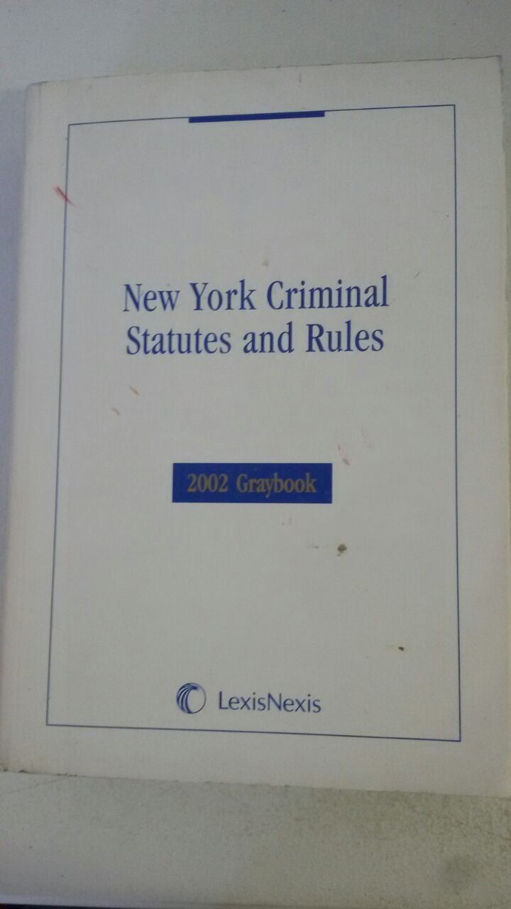 New York Criminal Statutes and Rules 2002 Graybook Paperback 2001 eBay