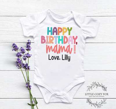 Personalized Rainbow Birthday Bodysuit - Custom Gift for Mom