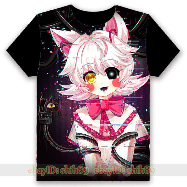 Game Five Nights at Freddy's Mangle Anime Black T-shirt Unisex Tee