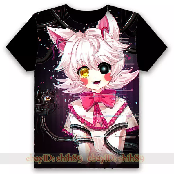 Game Five Nights at Freddy's Mangle Anime Black T-shirt Unisex Tee Tops  Cosplay