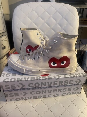 Comme des Garcons x Chuck Taylor All Star Hi 'White' Play Size 11 Men
