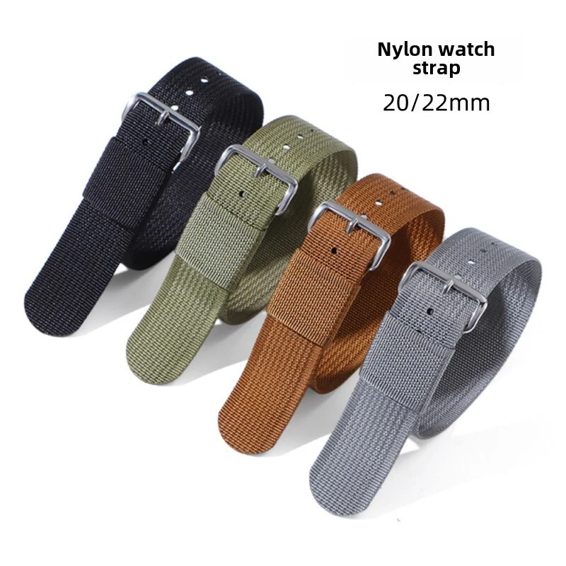 Cinturino Citizen Aqualand Cinturino Orologio In Nylon G10 18/20/22 Mm | Cinturino Monopezzo Militare Verde, Nero, Beige, Blu, Grigio O Arancione Cinturino Nylon Vintage Unisex - Foto 12