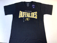 University of Colorado Buffaloes Mascot Embroidered Black T-Shirt New! MEDIUM