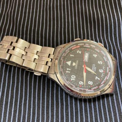 SEIKO J Springs Y676-D084 World Time Automatic Black Dial