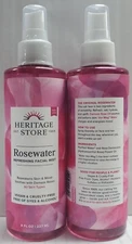 2pk New! Heritage Store Rosewater Refreshing Facial Mist All Skin Types