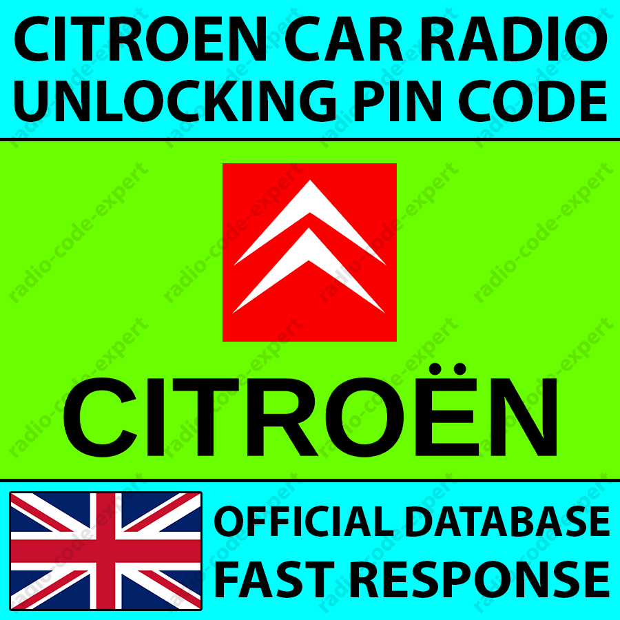 CITROEN RADIO PIN CODE BLAUPUNKT BOSCH CLARION BERLINGO C1 C3 C4