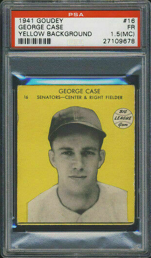 1941 Goudey Big League Chewing Gum - Food Issue R324 George Case #16 ...
