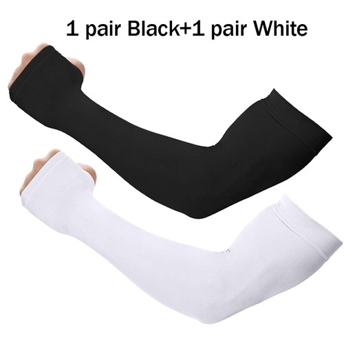 UV Protection Cooling Arm Sleeves Men Women Outdoor Sunblock Cover Thumb Hole - Picture 18 of 18