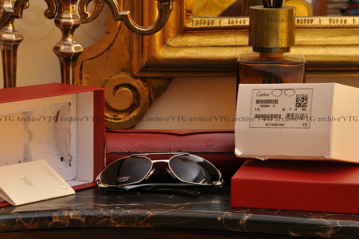 Cartier Santos Sonnenbrille T8200584 Platin 60[ ]18 120 NIE  BENUTZT