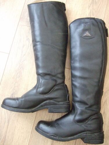 Mountain Horse~Black High Rider Leather Boots UK 6.5~Wide Leg