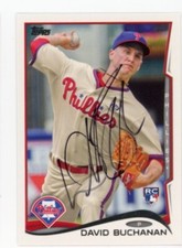 SIGNED BASEBALL CARD AUTO TOPPS 2014 PHILADELPHIA PHILLIES DAVID BUCHANAN #US281