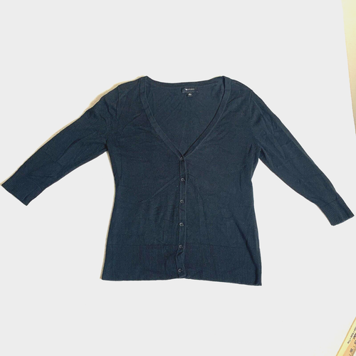 AB Studio Cardigan Womens Large Black V 