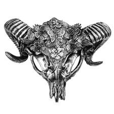 Black Silver Antelope Devil Ram Horn Skull Ghost Mask for Masquerade