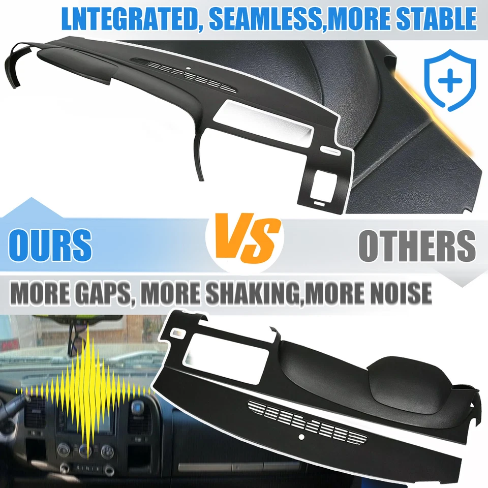 Dash Board Cap Cover Overlay Fit For 2007-14 Silverado 1500 LS LT WT Sierra SL - Image 2 of 4